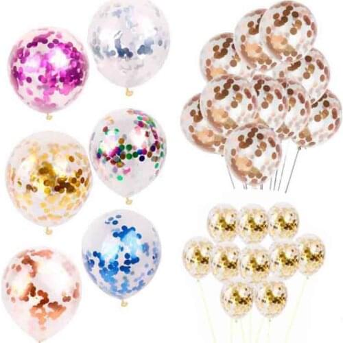 10 pieces / multi-color batch transparent balloon Venus aluminum foil confetti and inflatable toys transparent happy birthday we