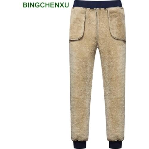 Lamb wool Mens pants Joggers Men Cashmere Sweatpants Men Sportswear Sports Pants Winter Trousers Oversize 5XL 6XL 7XL 8XL