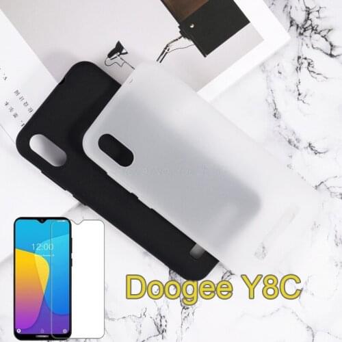Capa Para Doogee Y8C Silicone Case Full Protect Anti-knock Phone Case For DOOGEE Y8 Back Cover With Doogee Y8 Y8C Tempered Glass