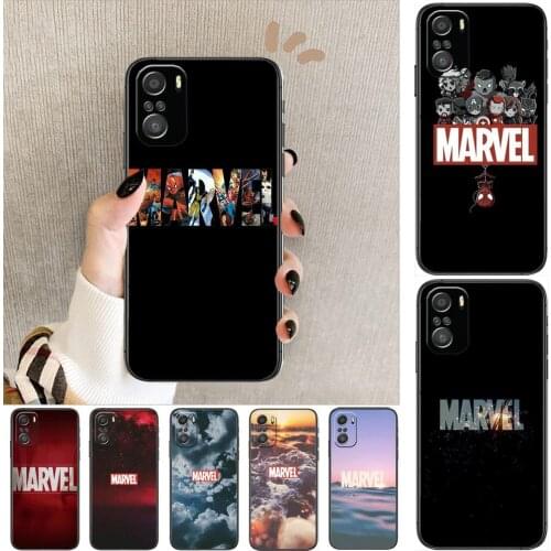 Marvel Logo Avengers Phone Case For xiaomi redmi 11 Lite pro Ultra 10 9 8 MIX 4 FOLD 10T Black Cover Silicone Back Prett