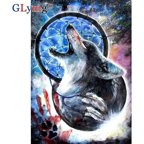 GLymg Needlework Diy Diamond Painting Full Drill Wolf Ball Diamond Embroidery Cross Stitch Rhinestones Embroidery Home Decor