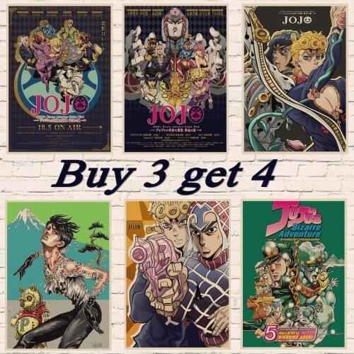 JoJo s Bizarre Adventure Action Japan Anime poster Kid Paintings Classic Kraft paper Wall Pictures For Living Room Home Decor