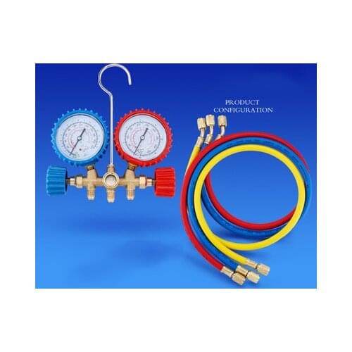 Stainless Steel Automotive Air Conditioning Fluoride Table Digital Display Refrigerating Meter with Double Gauge Valve