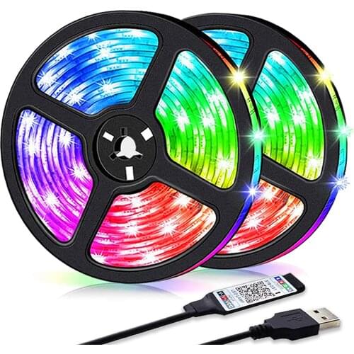 LED Strip Lights Bluetooth Control RGB 2835 USB Flexible Lamp Tape Ribbon Diode For Room Party Luces TV Desk Decor Luz Fita LED