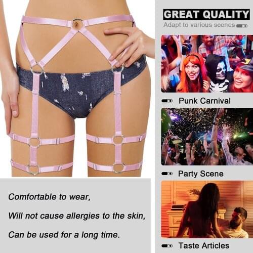 Gothic Womens Sexy Underwear Bind Buttocks Harness Garter Belt Hollow Out Waist To Leg Bondage Cage Bdsm Kawaii Exotic Lingerie