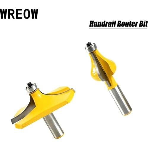 2pcs 1/2 Inch Shank Handrail Joint Router Bit Line Cutter Tool Milling Cutter Panel Door 3D Engraving Chamfer For Woodworking