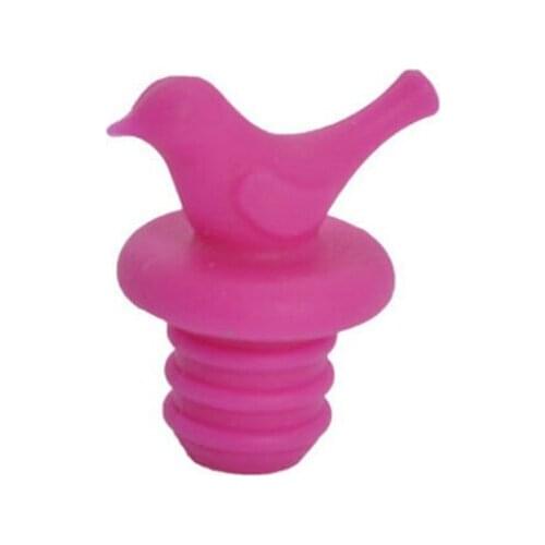 2000pcs/lot Fast Shipping Novelty Bird Design Silicone Wine Bottle Stopper Caps Home Bar Accessories Suppliers random colors