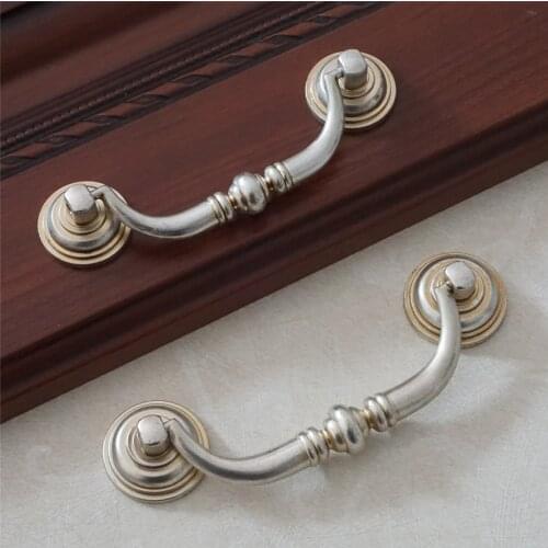 3.75'' 4.25'' Retro Drop pull Anituqe Silver Drawer Handles Bail Pulls Kitchen Cabinet Pulls Dresser Handles Decor Hardware