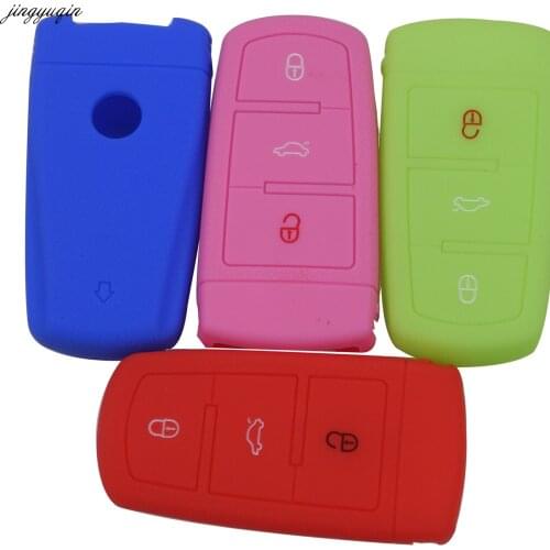 Jingyuqin 3 buttons silicone remote Car Key Case Cover For Vw Passat Protection Key Shell