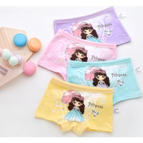 4pcs/lot Baby Kids Panties Cotton New Fashion Cartoon printed girls Briefs Boxer Underwear Training pants