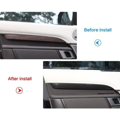 For Land Rover Discovery 5 LR5 2017 Carbon Fiber Interior Door Decoration Cover Protector Plate Trim 4pcs