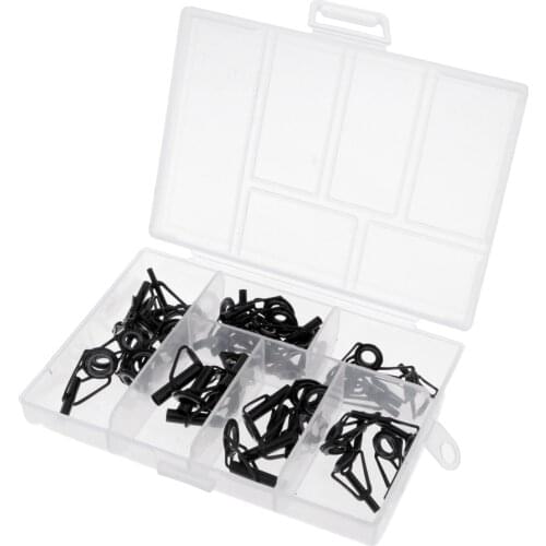 40Pcs 8 Sizes Fishing Rod Guides Tips Top Rings Pole Repair Kit Rod Building