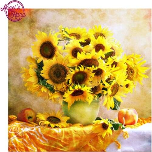 5d diy Diamond Painting Cross Stitch flower square Diamond embroidery sunflower Diamond Mosaic Home Decor