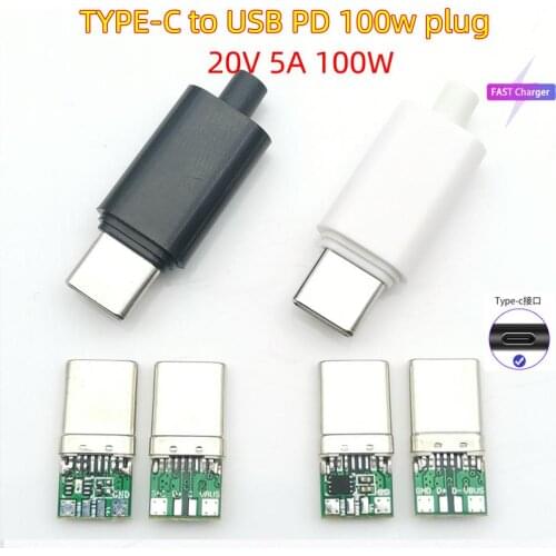 Welding wire type USB C to Type-C PD plug 100W 20V 5A Quick Charge connector Fast Charging Cable power Data adapter With case