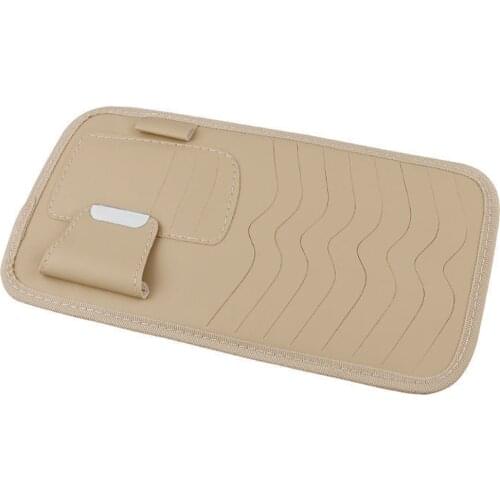 Car Sun Visor Organizer CD DVD Disc Leather Storage Case Sun Visor Sunglasses Organizer Auto Interior Accessories