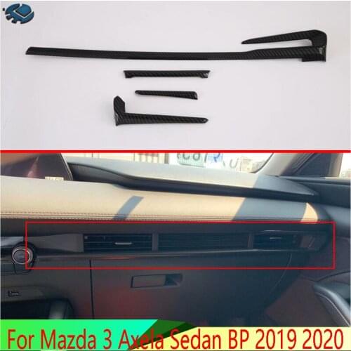 For Mazda 3 Axela Sedan BP 2019 2020 Car Accessories Carbon Fiber Style Center console Interior Instrument Panel Around trim