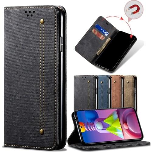 Business Retro Folding Flip Leather Case For Samsung Galaxy M32 M51 M31S M11 M31 M21S M40S M30S M21 Card Slot Stand Phone Cover