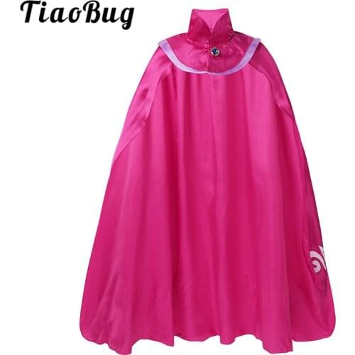 TiaoBug Kids Cosplay Satin Cloak Fairy Princess Costume Long Cape Girls Halloween Christmas Birthday Party Pretend Play Dress up