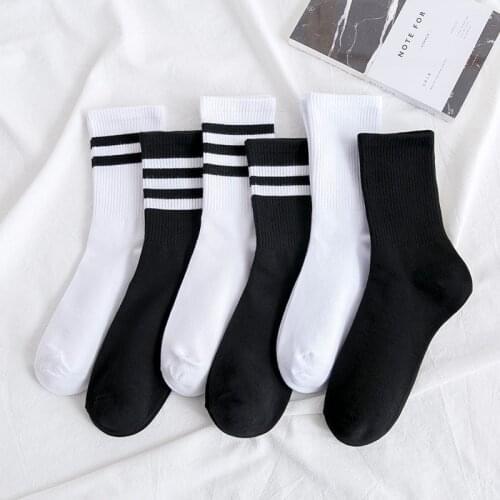 Breathable Compression Crew Socks Striped Mid Tube Stockings Summer Unisex Cotton Casual Style Short Sox