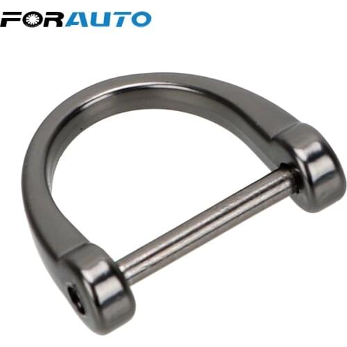 FORAUTO D Shape Horseshoe Car Keychain Classic Metal Key Rings Key Holder Key Chain Thick Rod Car-styling Interior Accessories
