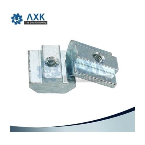 Nut Block Aluminum 8mm 50pcs 20pcs M4 M5 M6 M8 Metal Lock Nuts Carbon Steel Carboon T Slide 30-50-100 For 3030 Profile Slot Inc