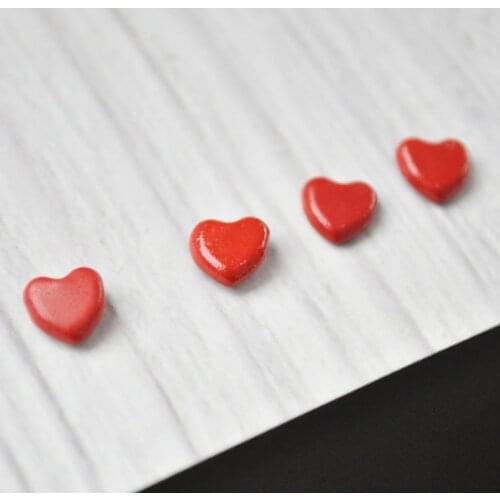 Happymems 500PCS Valentines Day Red Heart Brads Scrapbooking Embellishments Metal Crafts Love DIY Fastener Accessories