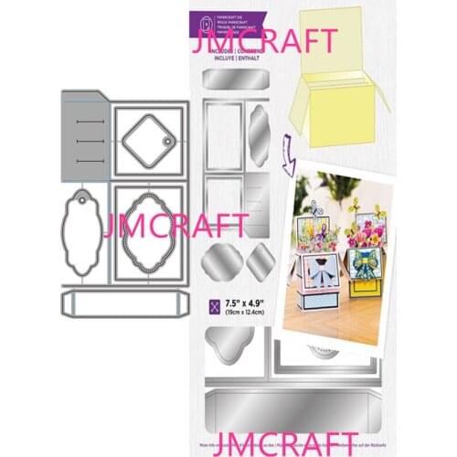 JMCRAFT 2021 New Box Packaging Decoration #4 Metal Cutting Dies 3D DIY Scrapbook Handmade Paper Craft Metal Steel Template Dies