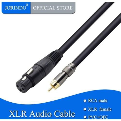 JORINDO 3M/9.8FT 3-hole XLR female to RCA Microphone audio extension cable,For microphone mixer amplifier cable