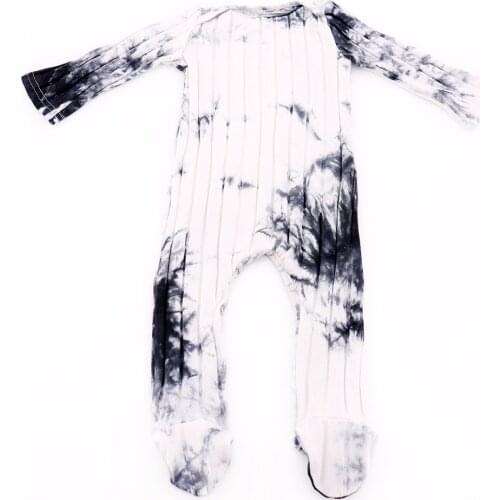 2pcs baby girls Ribbed 100%Cotton Bodysuit soft tie dye solid color with pom hat hairball jumpsuit children clothes outfits set