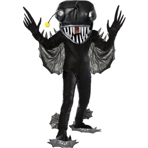 Halloween monster fish cosplay Adult children parent-child outfit Deep sea animals anglerfish cosplay costume school performance