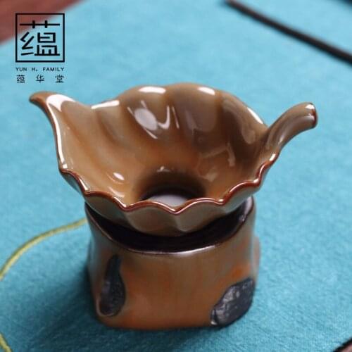 Creative handmade Japanese tea leak, leaf filter tea filter tea filter, ceramic kung fu tea set accessories