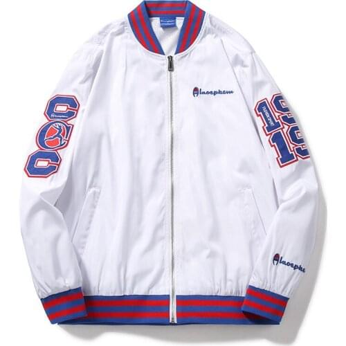 New men jacket spring and autumn bomber slim baseball uniform jacket mens trendy simple Windproof Waterproof Breathable coat