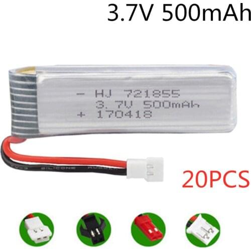 3.7v 500mah lipo battery for Eachine E50 E50S T37 H37 RC helicopter battery 3.7v 721855 For Wltoys V930 V977 V988 RC Drone