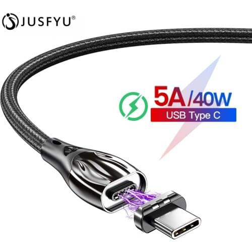 5A Magnetic USB Type C Cable For Huawei Mate 30 P30 P20 Pro Lite xiaomi mi 9 USB-C Magnet Fast Charging Charger Type-c Data Cord