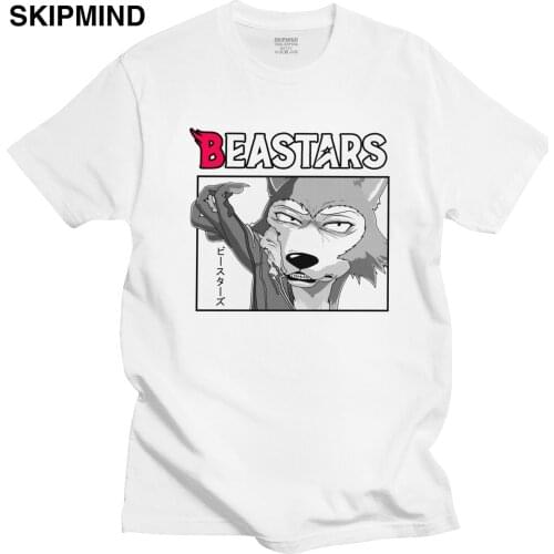 Beastars Haru Men Tshirt Soft Cotton Animal Wolf Legoshi T-shirt Anime Furry Manga Tees Round Neck Short-Sleeve Printed T shirt