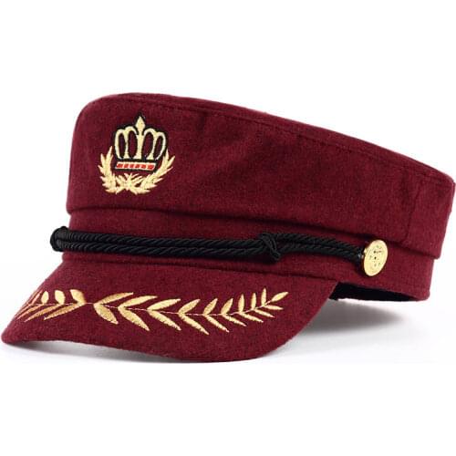 VORON 2017 Vintage warm hat Men Women Autumn Winter Flat Military berets Captain Adjustable Sailor Caps Navy cap Hats