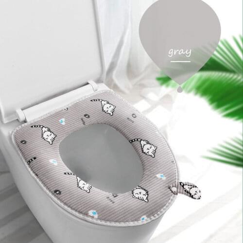 Cat Warm Soft Toilet Cover Seat Lid Pad Bathroom Closestool Protector Bathroom Accessories Set Toilet Seat Cover Mat