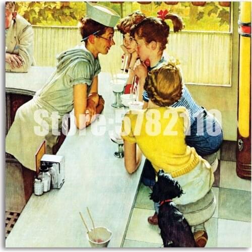 Soda Jerk 5D Diy Diamond Painting Cross Stitch Diamond Embroidery Rockwell Hobbies & Crafts Diamond Mosaic Kits Christmas gifts
