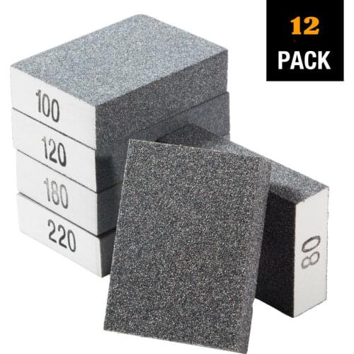 12 Pack Drywall Sanding Sponges Abrasive Block 4 Inch for Wood and Metal Sanding