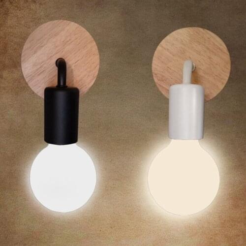 Night Light Wall Lamp Led Lamp Nordic Style Modern Contemporary Minimalist Wood Wrought Iron Wall Light Living Room