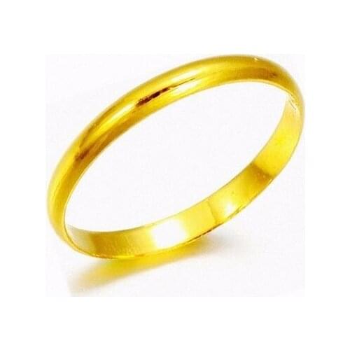 Genuine Solid 999 24K Yellow Gold / Perfect Smooth Design Ring Size 4-8