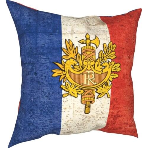 France Flag Patriotic Gift Pillow Cases Bastille National Day Cushion Cover Zipper Decorative Pillowcase for Car 45*45cm