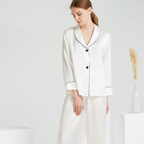 New silk pajamas suit female Women ningtwear Lady sex Fashion Homewear bed 19mm heavy 100% mulberry silk home service