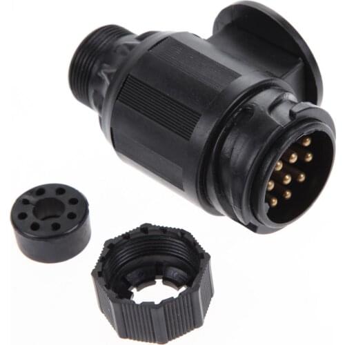 Practical Car Styling Motor Home Accessories Black Plastic Electrical Plug Sockets Camping RV Caravan 13-Pin Trailer Socket