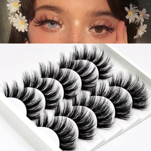 5 Pairs Lashes Mink Lashes Faux Eyelashes Mink False Eyelashes Dramatic Volume Lashes Eyelash Extension False Eyelashes