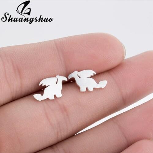 Shuangshuo Cute Fly Dragon Earrings for Women Animal Earrings Korean Earrings Dragon Fashion Earrings Animal boucle d'oreille