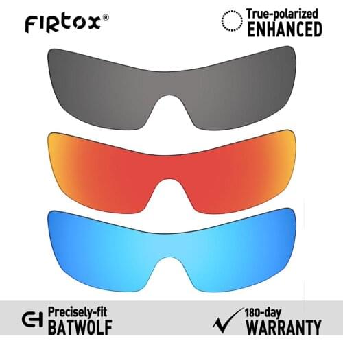 Firtox True UV400 Polarized Lenses Replacement for-Oakley Batwolf OO9101 Sunglasses (Compatiable Lens Only) - Black+Red+Blue