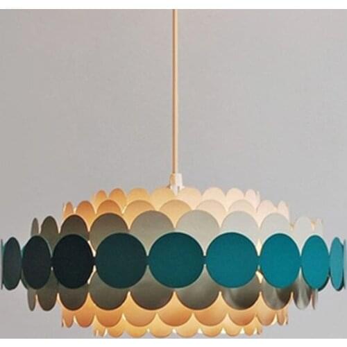 Modern Round Blue Petal Chandelier Lighting Living Room Bedroom Led Nordic Chandeliers Indoor Light Fixtures Lustres De Cristal