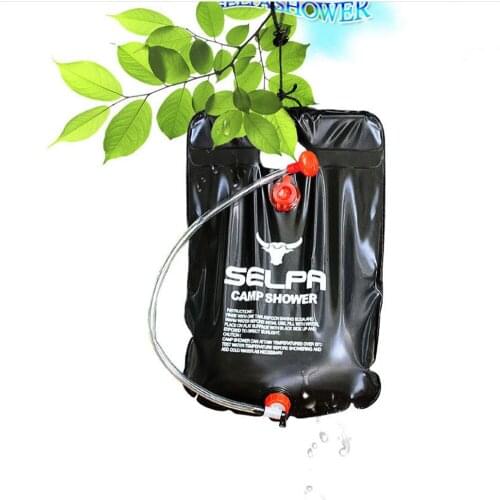 Water storage bag Outdoor portable solar hot water bag 20L camping bath shower bags camping equipment water bag With faucet