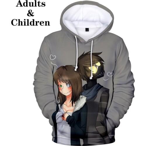 Spring Autumn Men Women Children Creepypasta 3D Hoodies Fashion Casual Sweatshirts Boy Girl Kids Harajuku Cool Hoodie Pullover